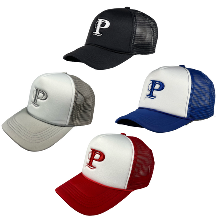 P Monogram Foam Trucker Hat Bundle (BLK/GRY/RYL/RED)