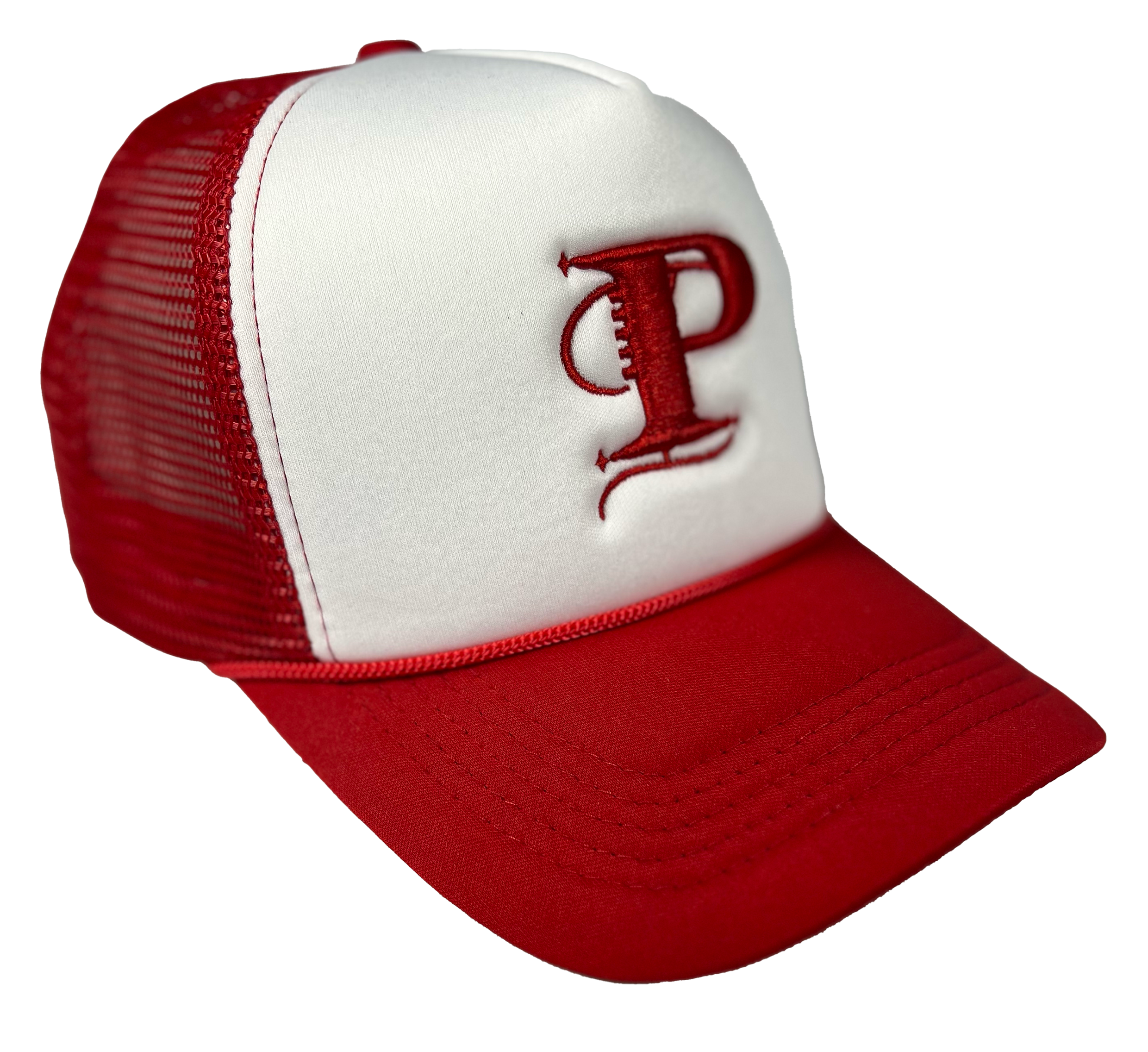 P Monogram Two Tone Trucker (WHT/RED)