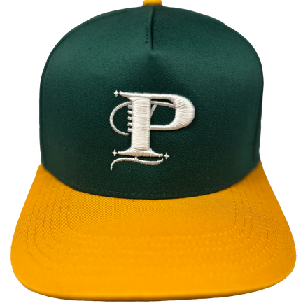 P Monogram Two-tone Snapback (GRN/YL) OSFM