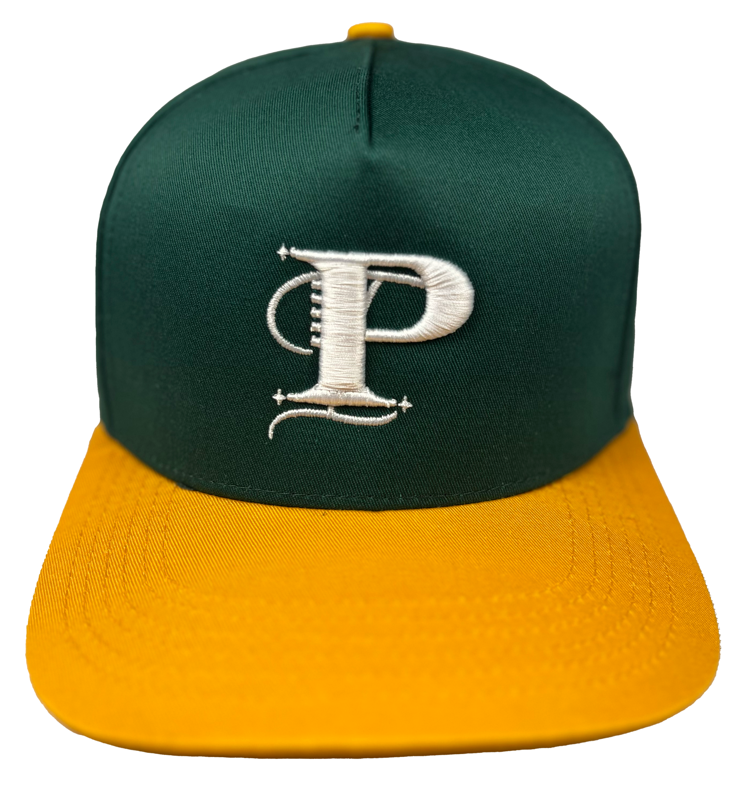 P Monogram Two-tone Snapback (GRN/YL) OSFM