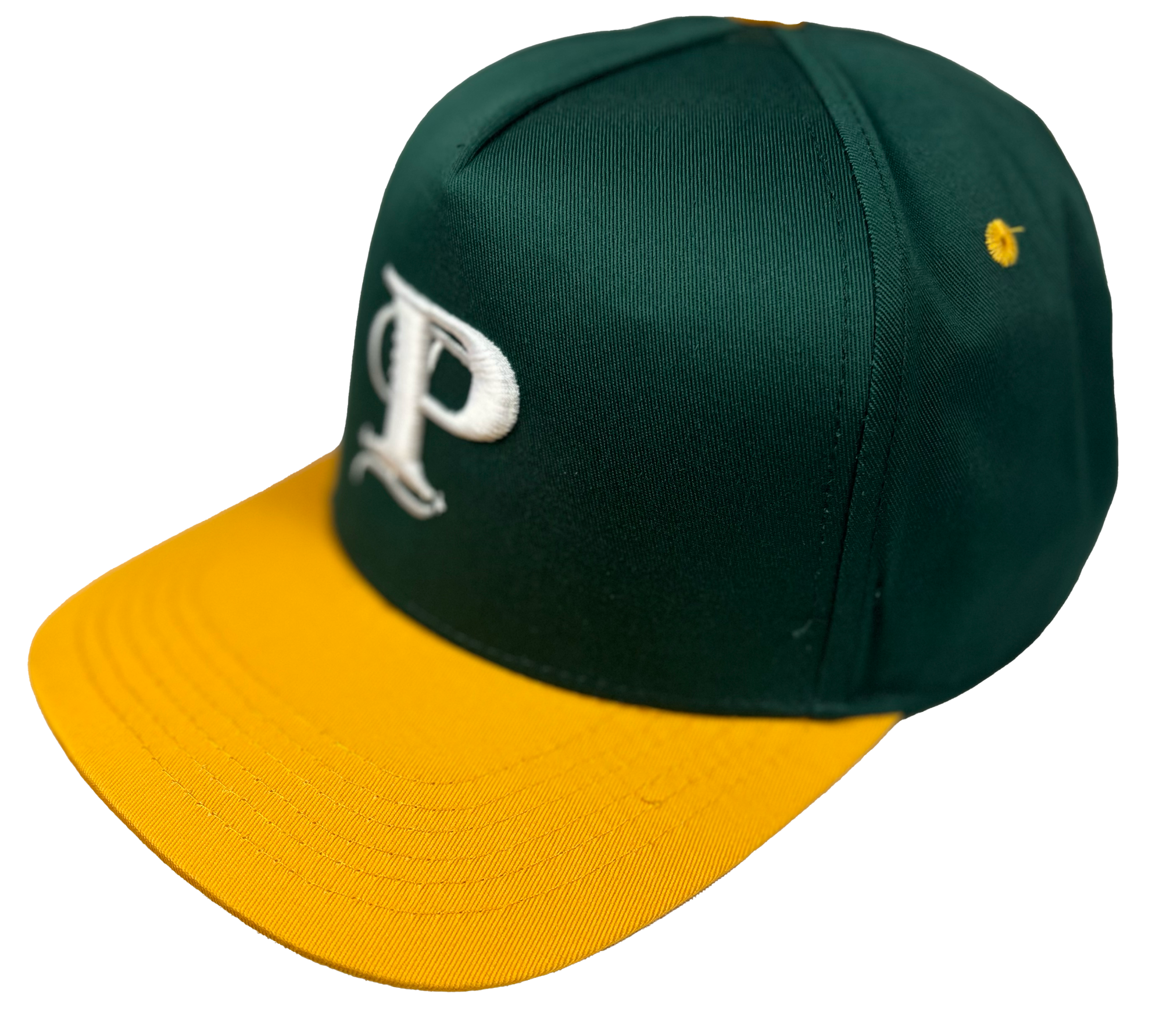 P Monogram Two-tone Snapback (GRN/YL) OSFM