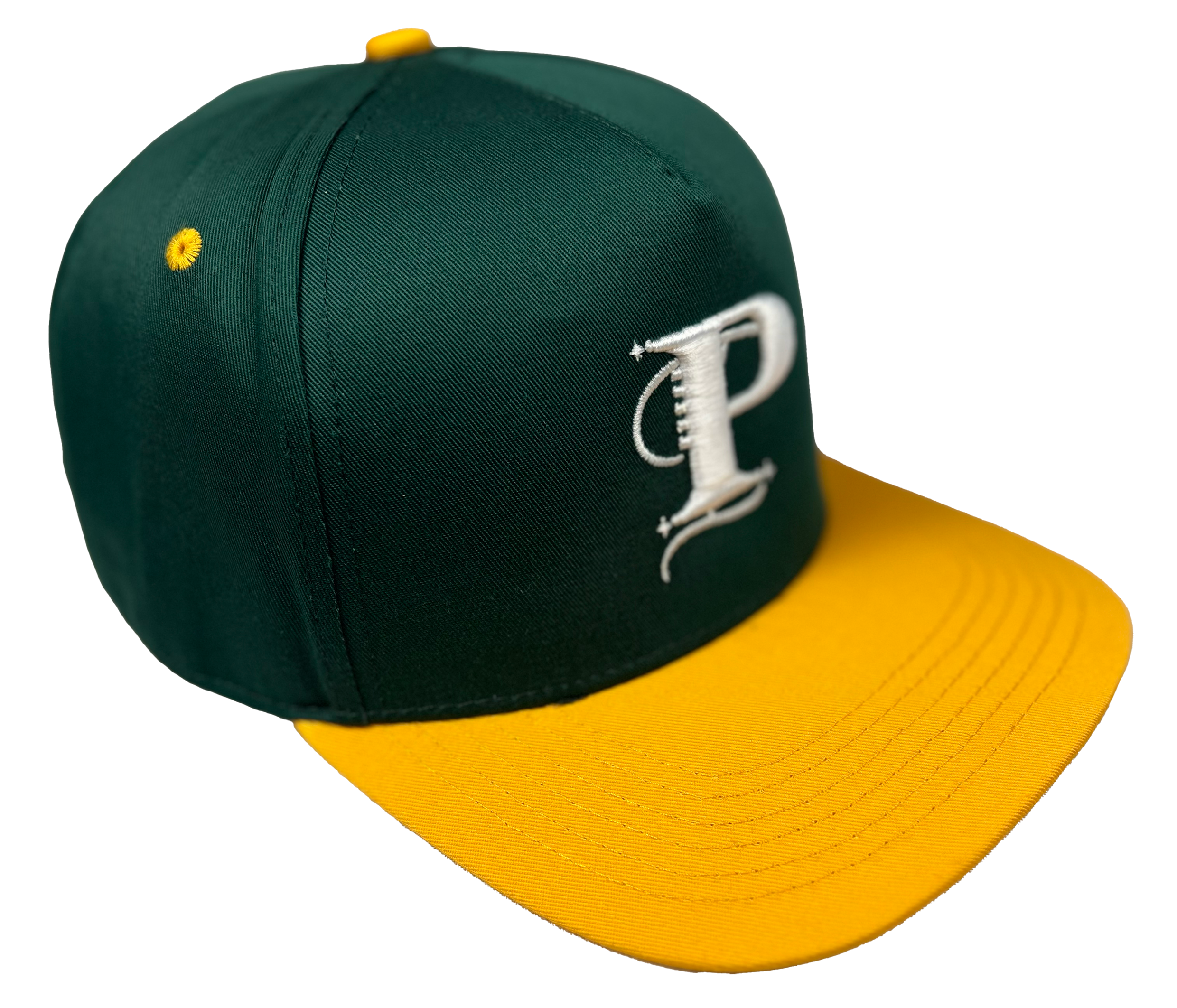 P Monogram Two-tone Snapback (GRN/YL) OSFM