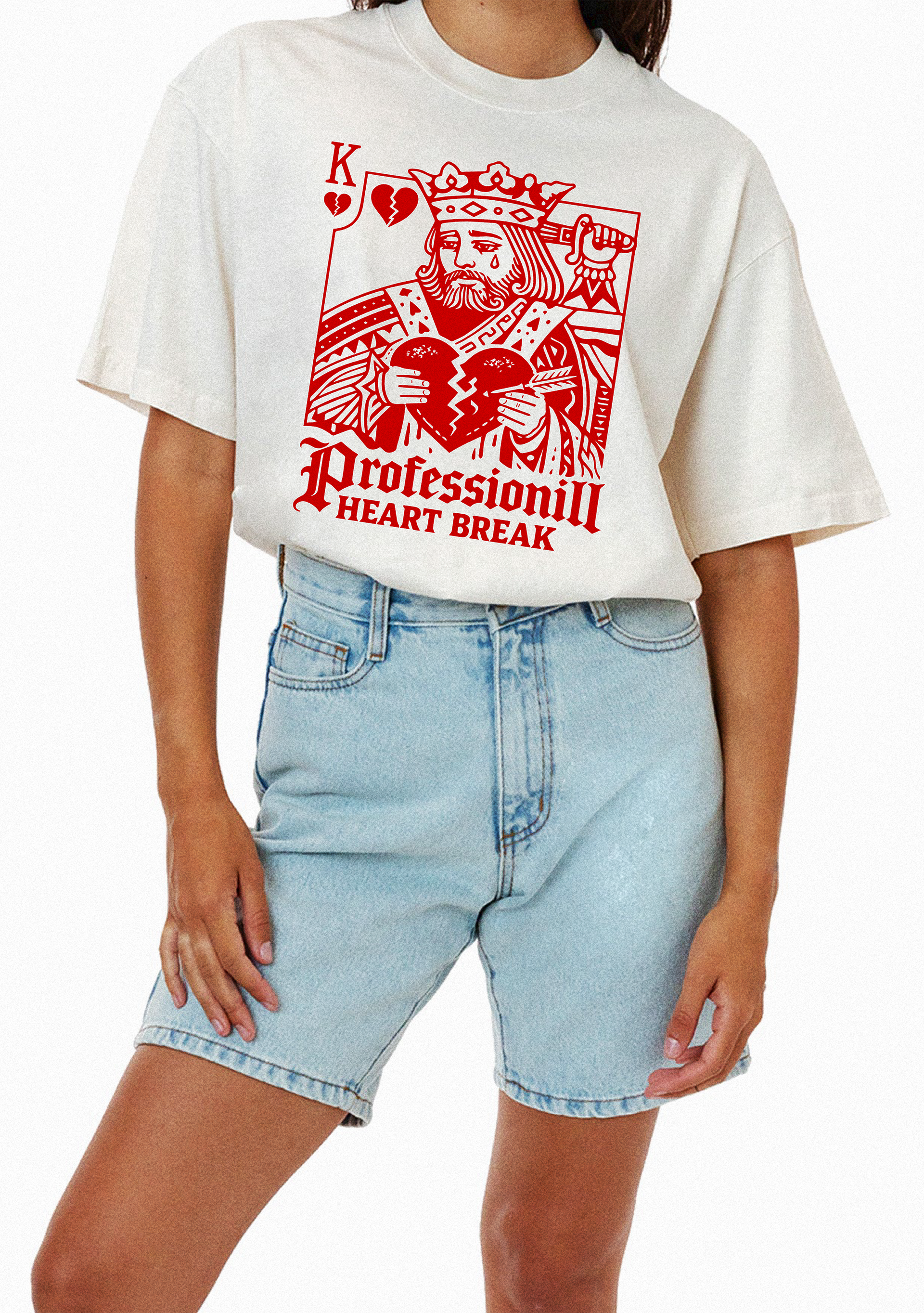 Professionill Heart Break Adult Tee (High Ribbed Collar)