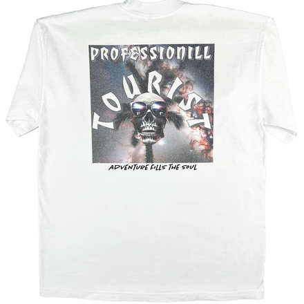 Professionill Tourist Skull Adult Tee (High Ribbed Collar, 12" Back Print)