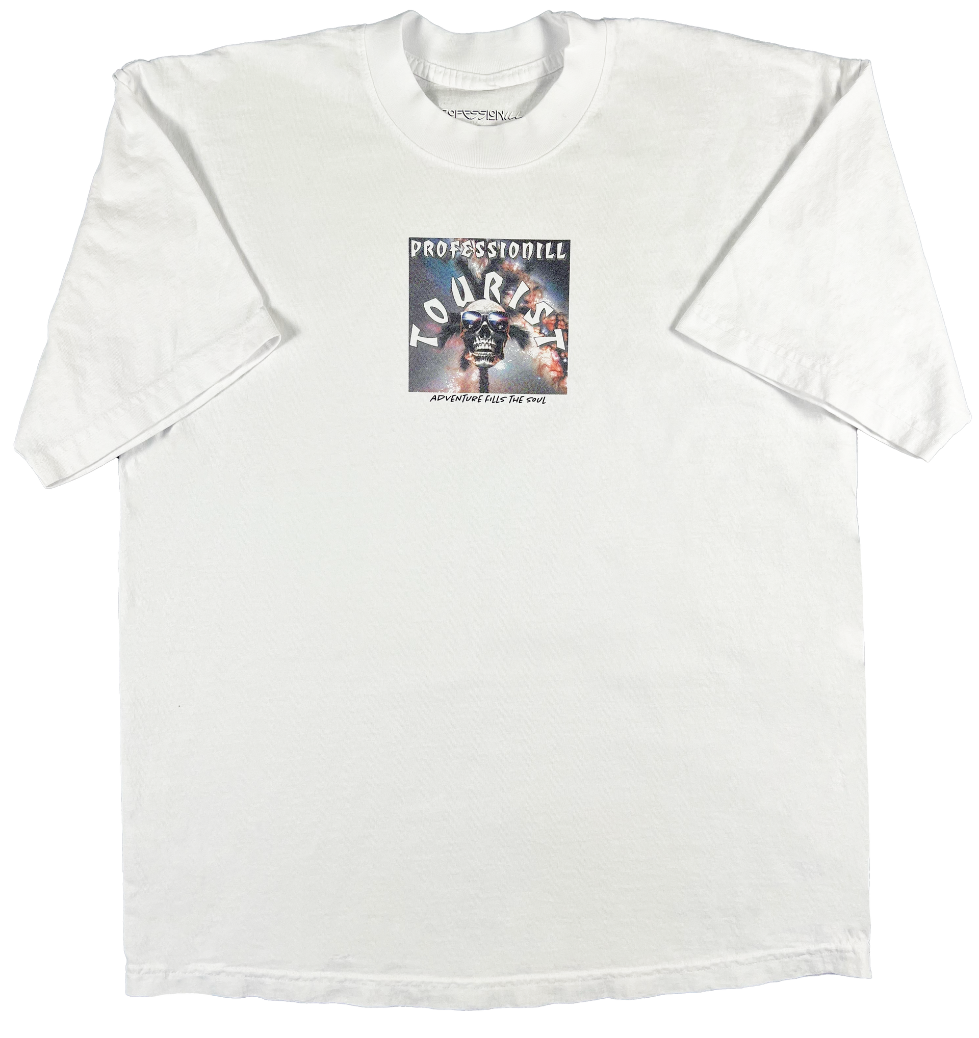 Professionill Tourist Skull Adult Tee (High Ribbed Collar, 4.5" Front Print)