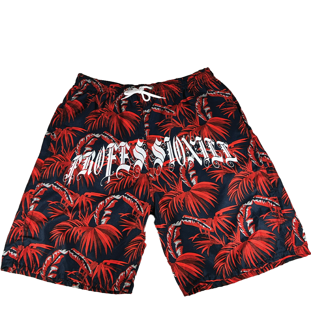 Palms Swim Shorts (RED/NVY)