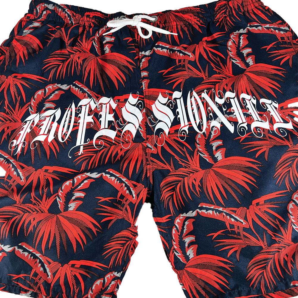 Palms Swim Shorts (RED/NVY)