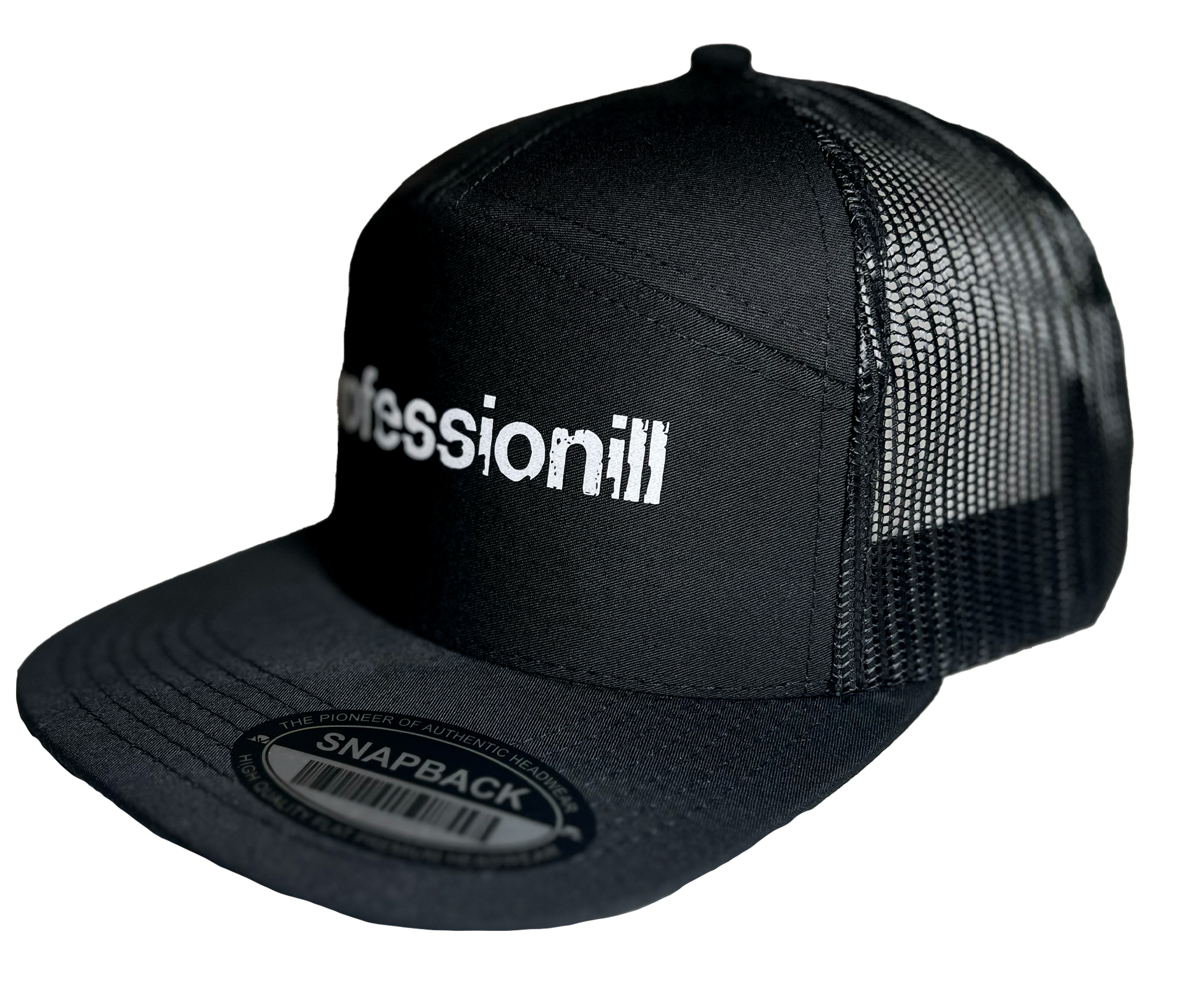 Typeface Adult 7 Panel Trucker Hat