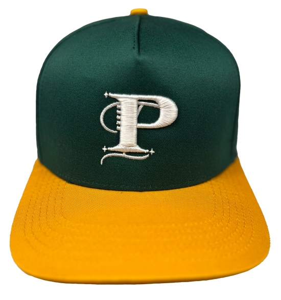 P Monogram Two-tone Snapback (GRN/YL) OSFM