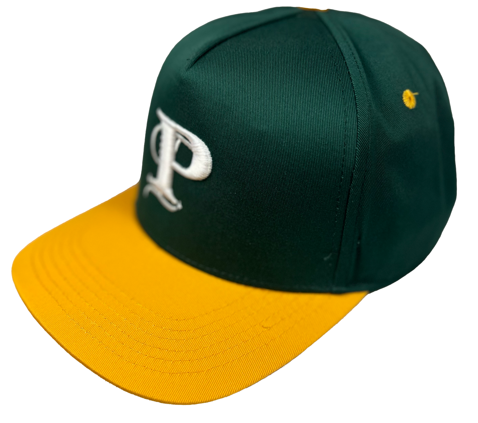 P Monogram Two-tone Snapback (GRN/YL) OSFM